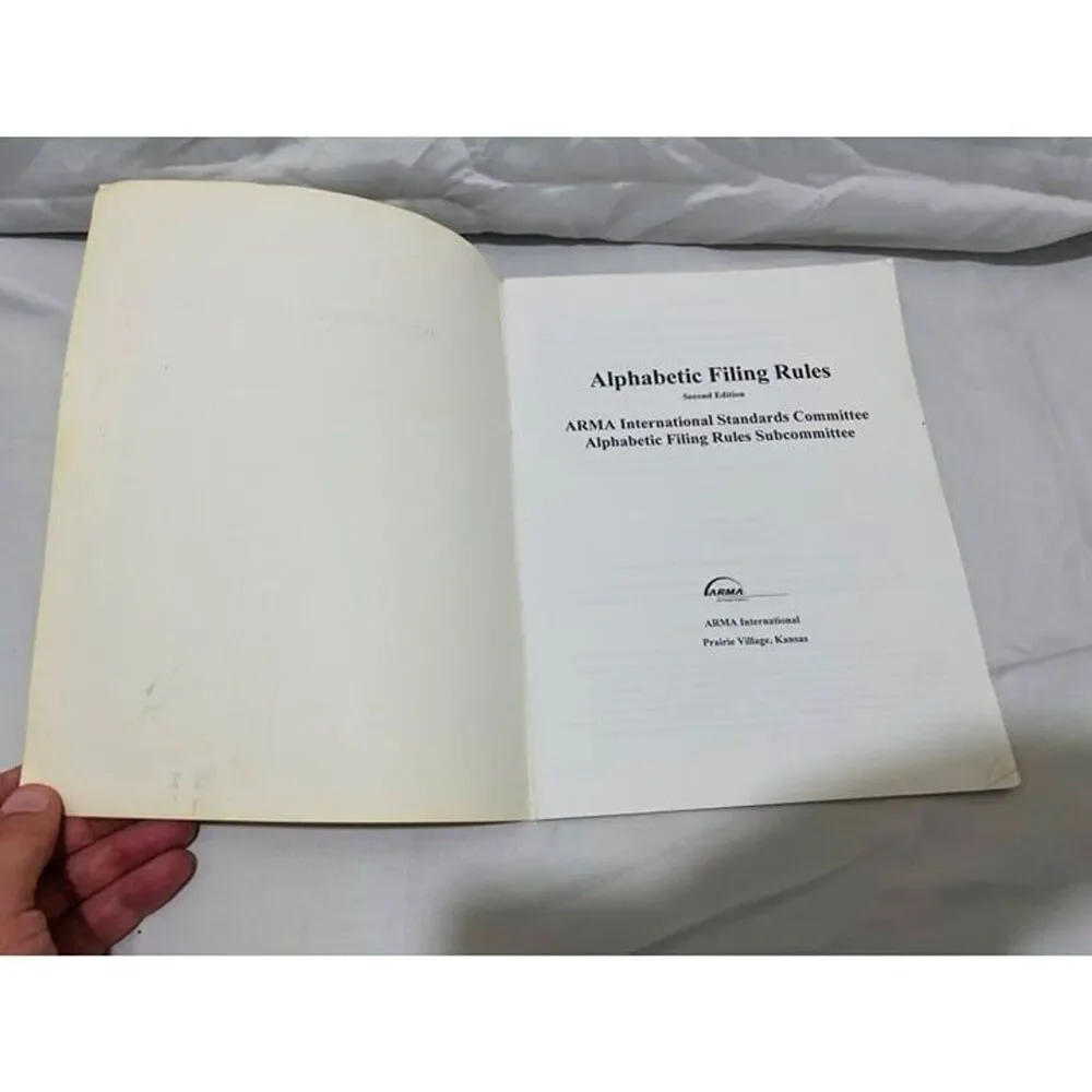 Alphabetic Filing Rules Second Edition by ARMA International Vintage 1997